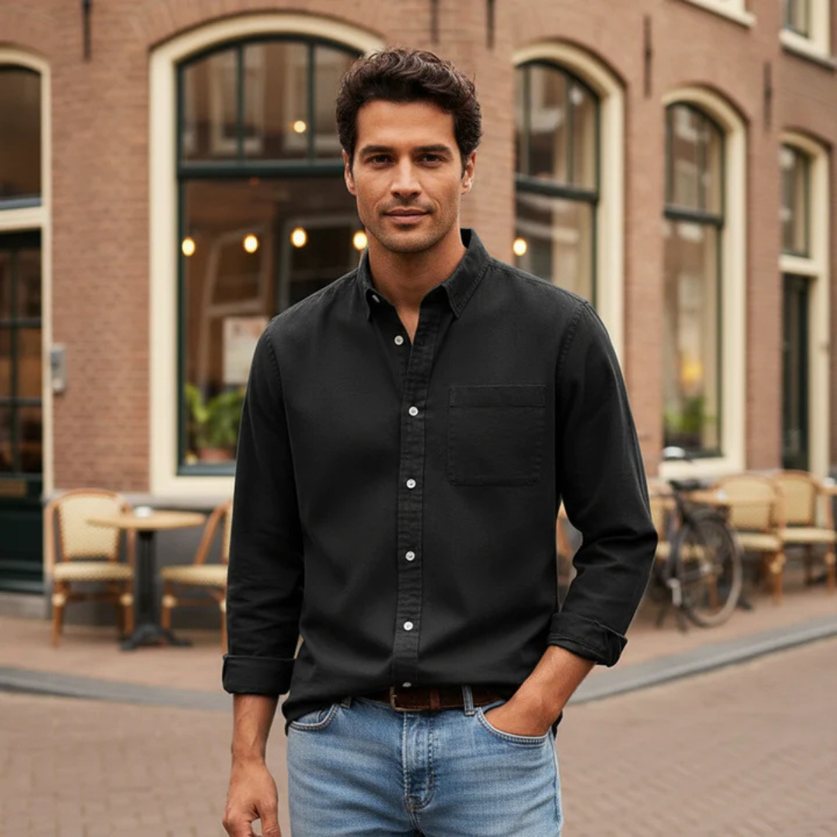 The Melrose Men’s Classic Oxford Style Button Up Dress Shirt