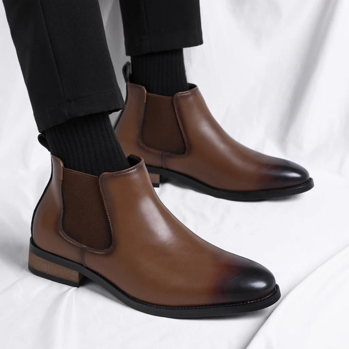 The Treviso Men’s Smart Leather Ankle Chelsea Boots