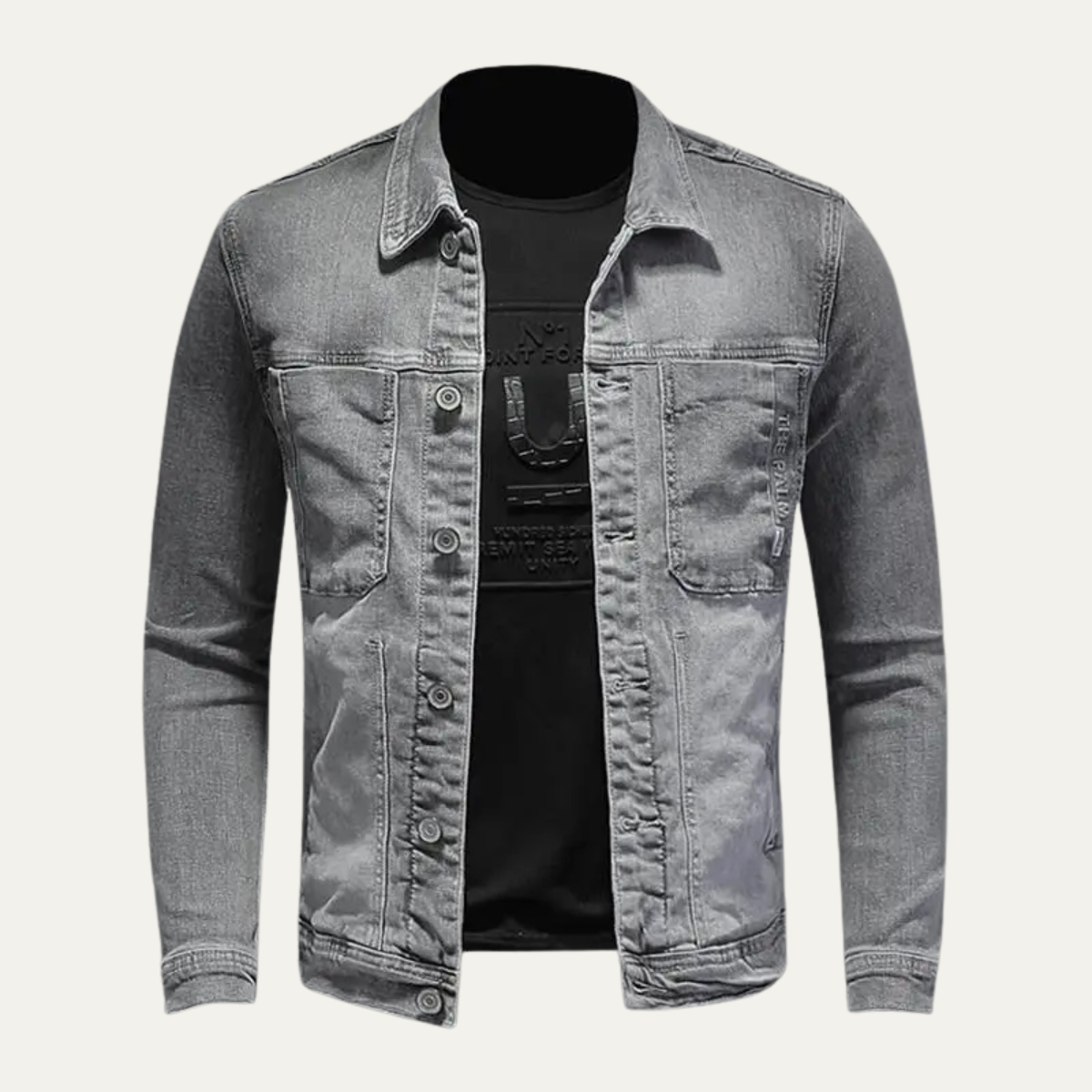 The Livorno Men’s Casual Lightwash Button Down Denim Jacket