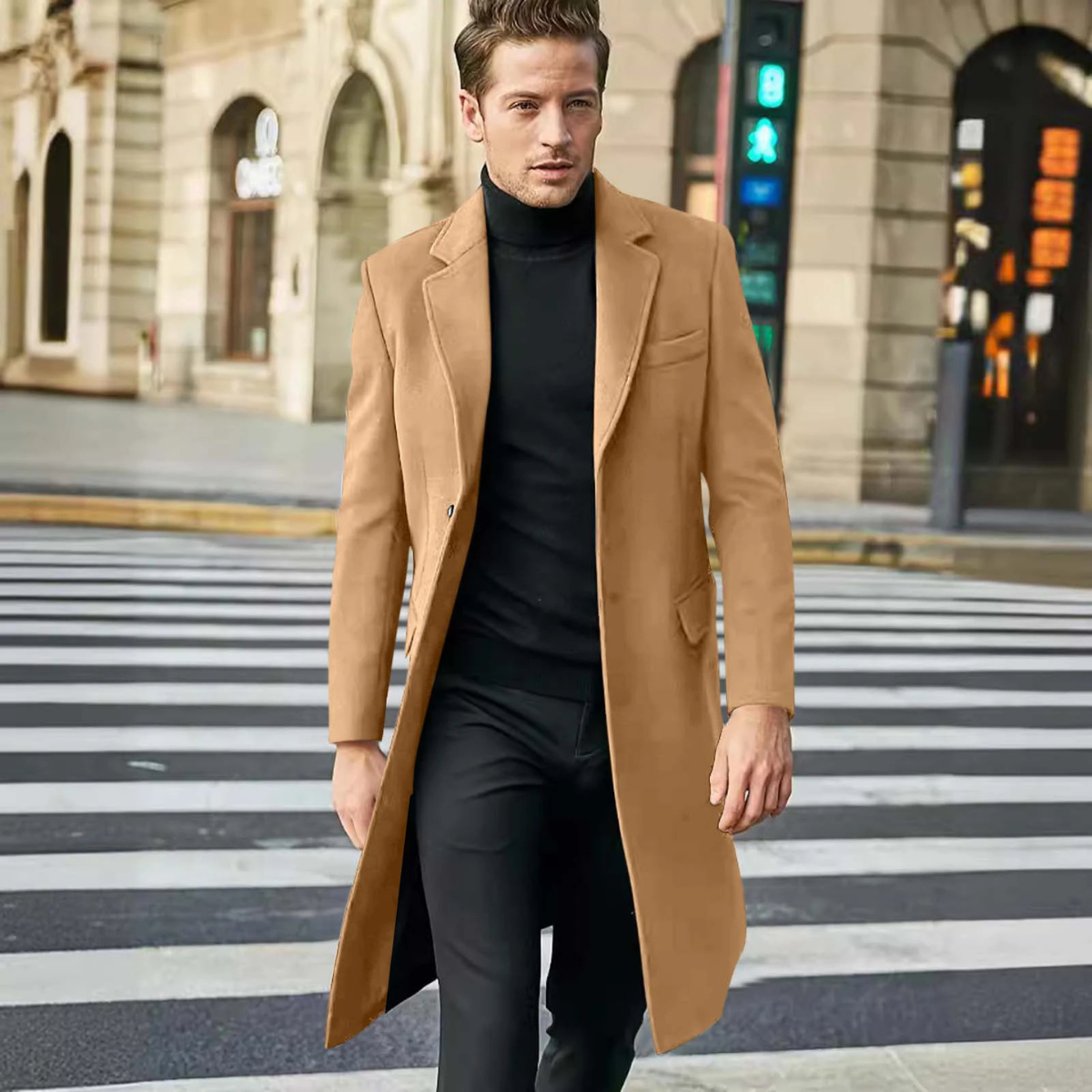 The Bergamo Men’s Luxury Trend Long Winter  Wool Overcoat