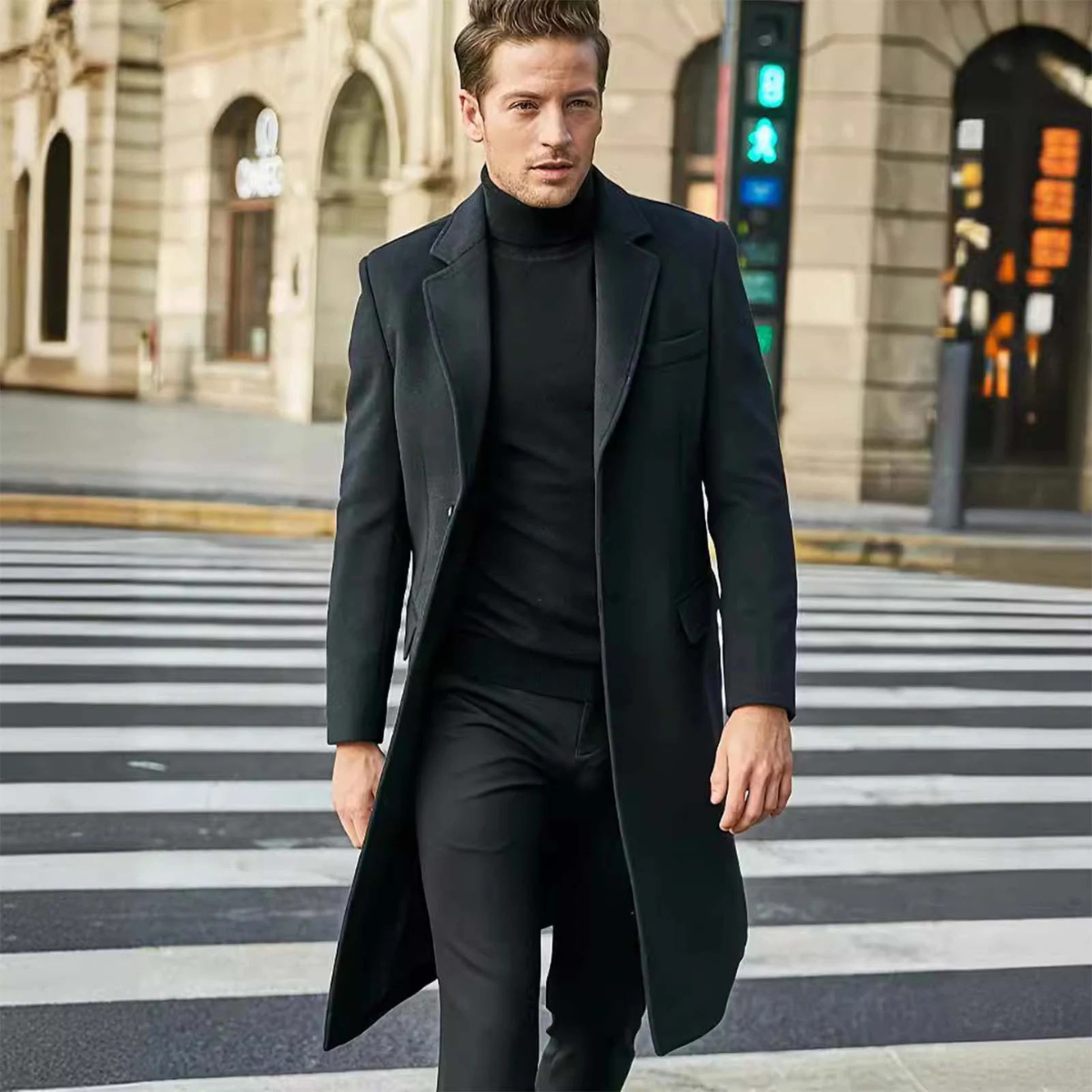 The Bergamo Men’s Luxury Trend Long Winter  Wool Overcoat