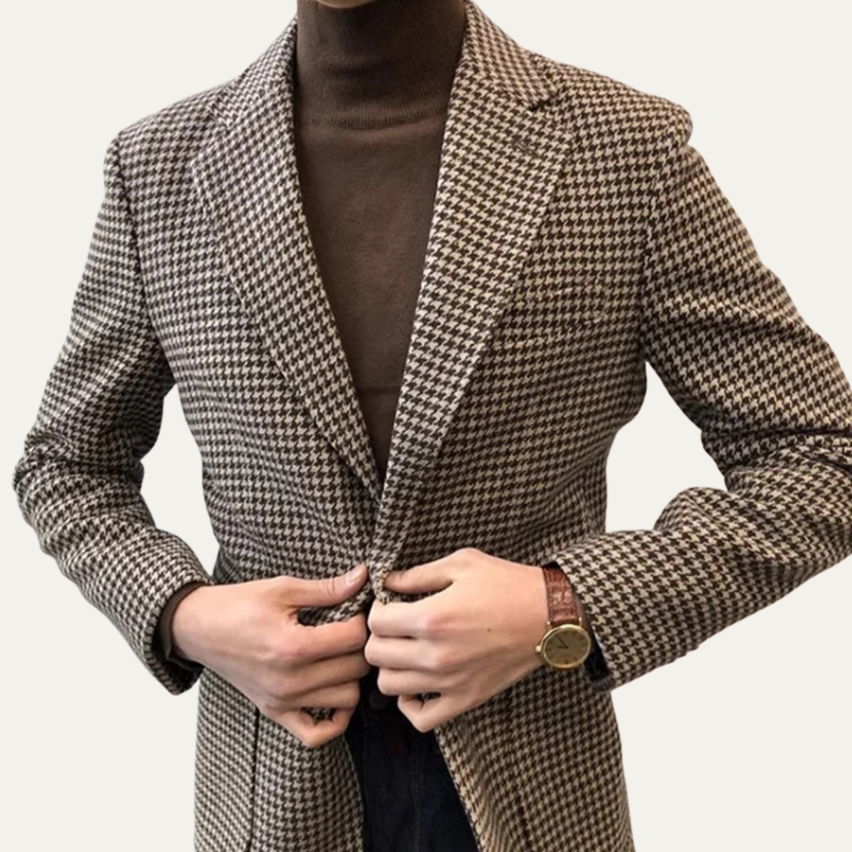 The Lezzeno Men’s Casual Retro Tweed Wool Blazer