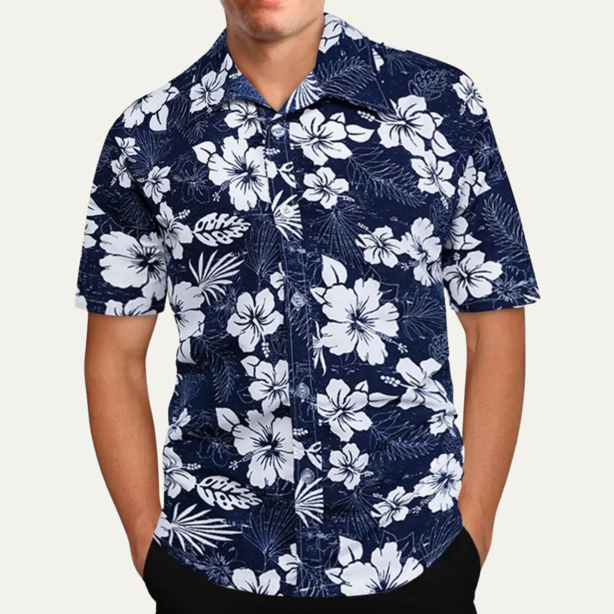 The Brookland Men’s Tropical Coconut Print Hawaiian Casual Shirt