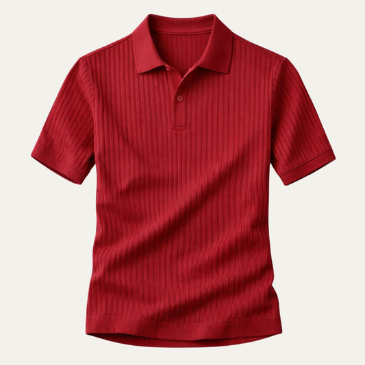 The Firenze Men’s Stretch Ribbed Summer Polo Shirt