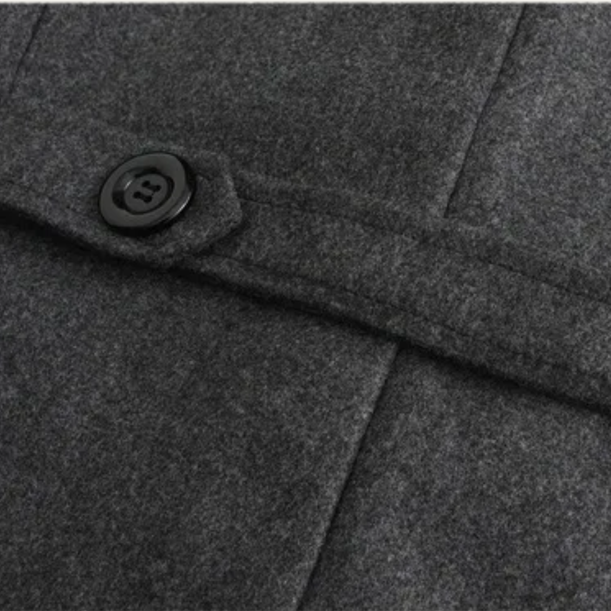 Men's Double Breasted Wool Coat Gray Long