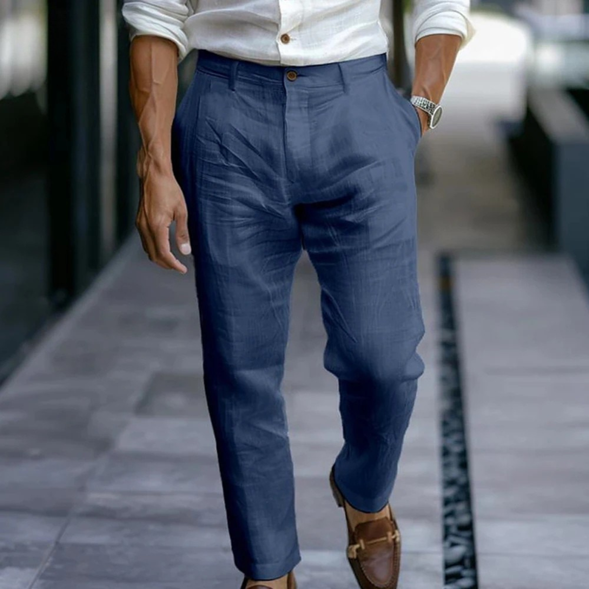 The Stonehaven Men's Ankle Length Casual Beach Trousers with Pockets
