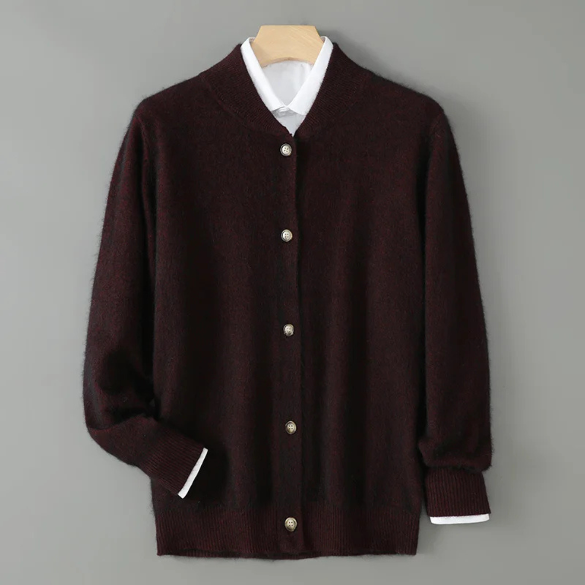 The Coimbra Men’s Elegant Cashmere Stand Collar Knit Cardigan