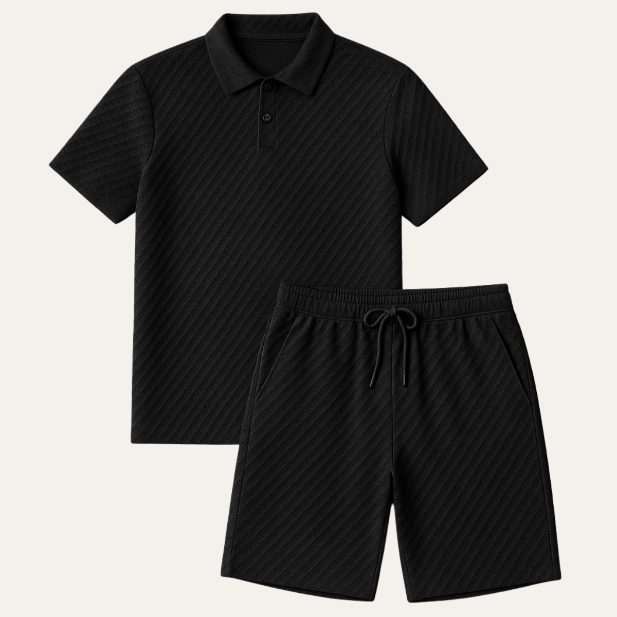 The Surrey Men’s Summer Jacquard Polo &amp; Shorts Set – Lightweight Beach Outfit