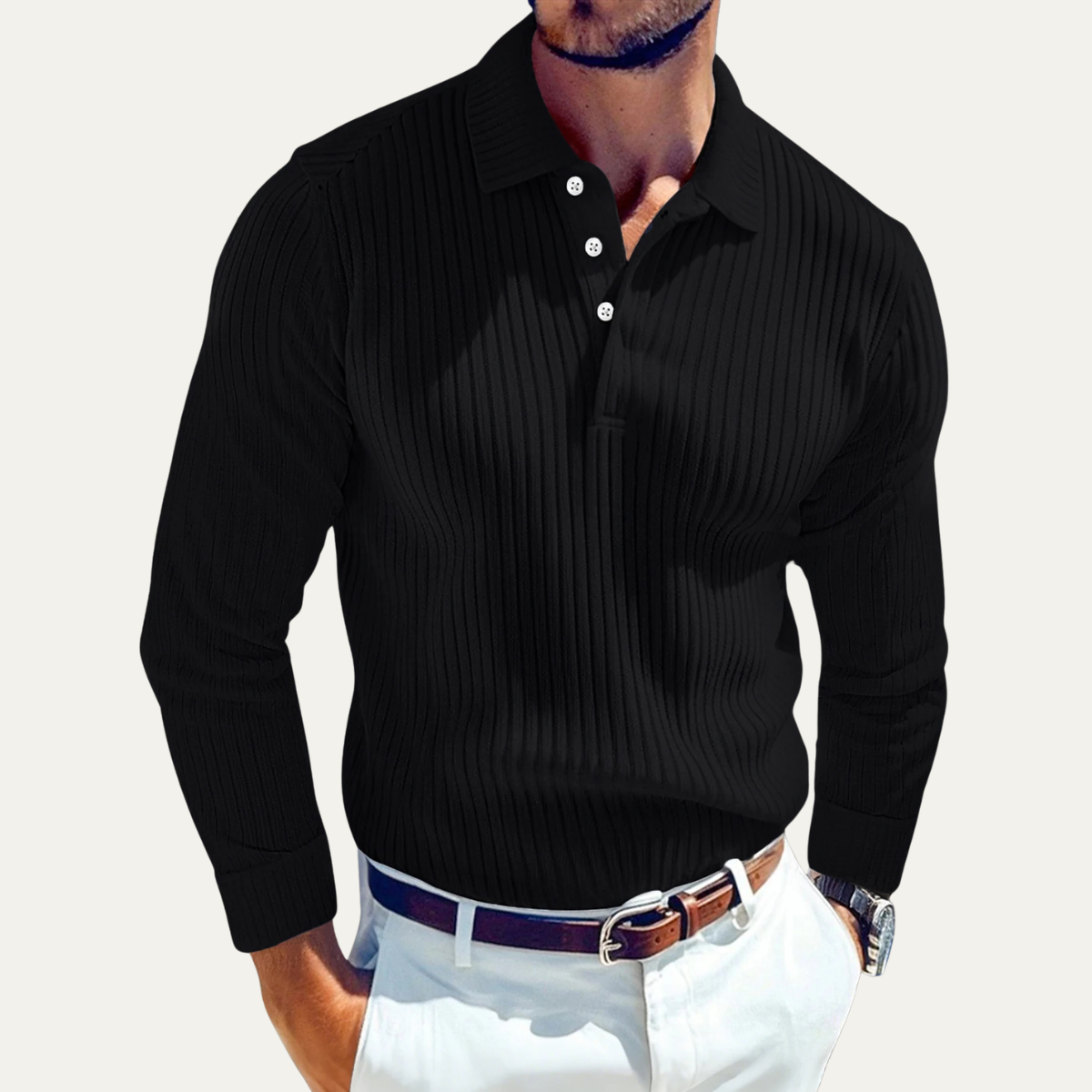 The Ostuni Men’s Ribbed Business Polo Shirt