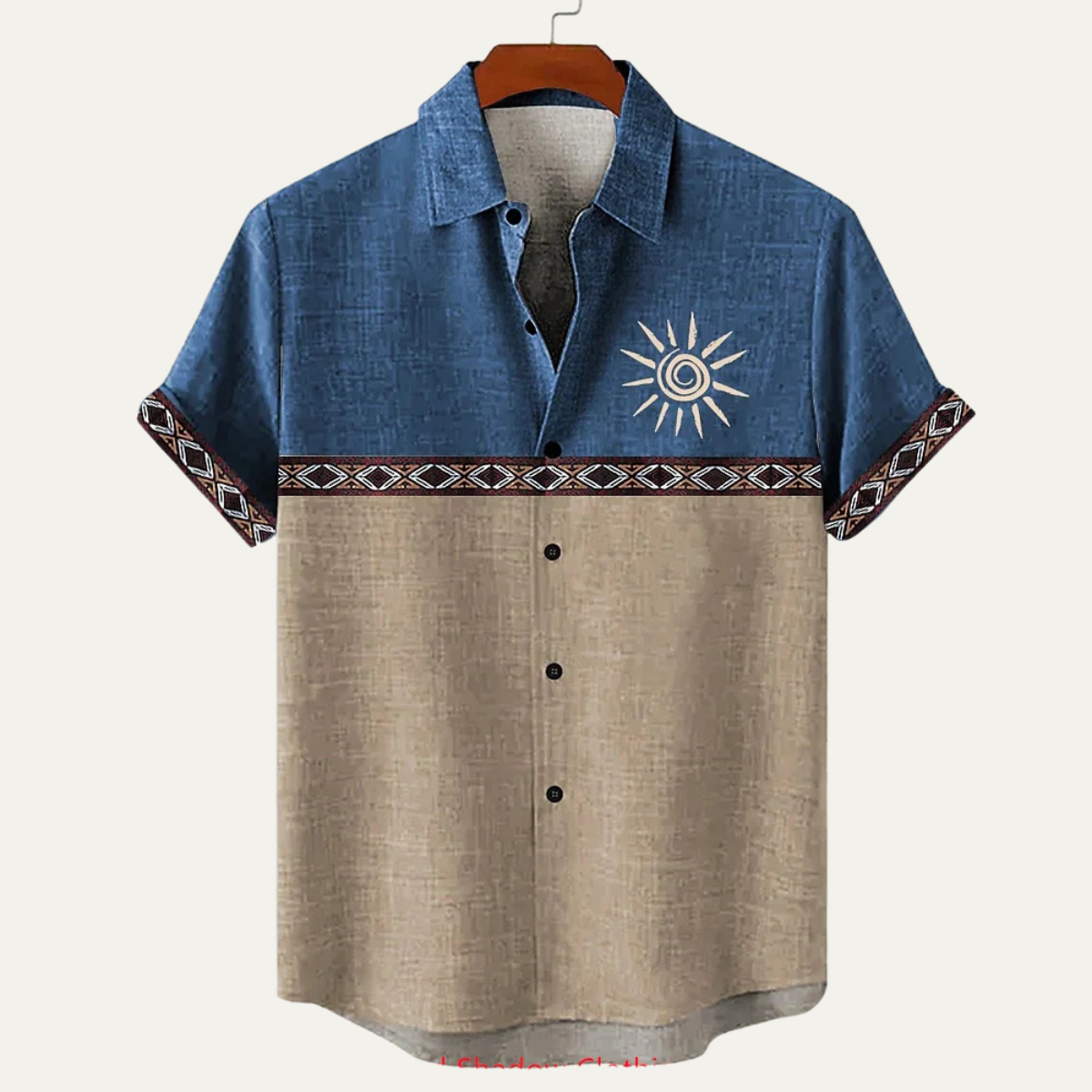 The Pavia Men’s Vintage Patchwork Button Down Linen Top