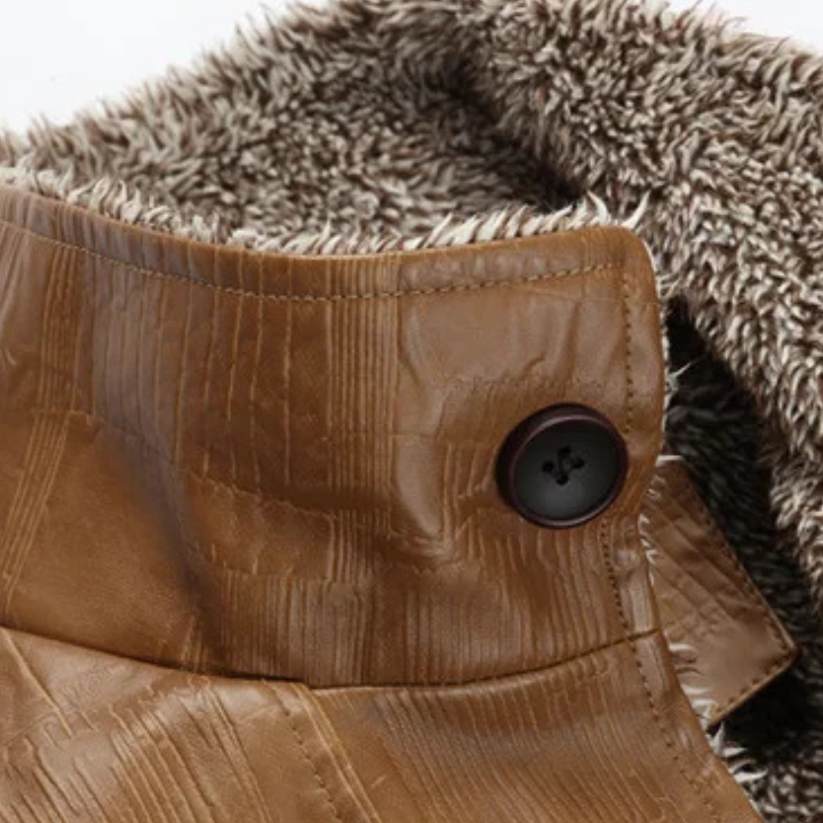 The La Spezia Men’s Leather Jacket – Warm Fleece Lined Winter Coat with Stand Collar