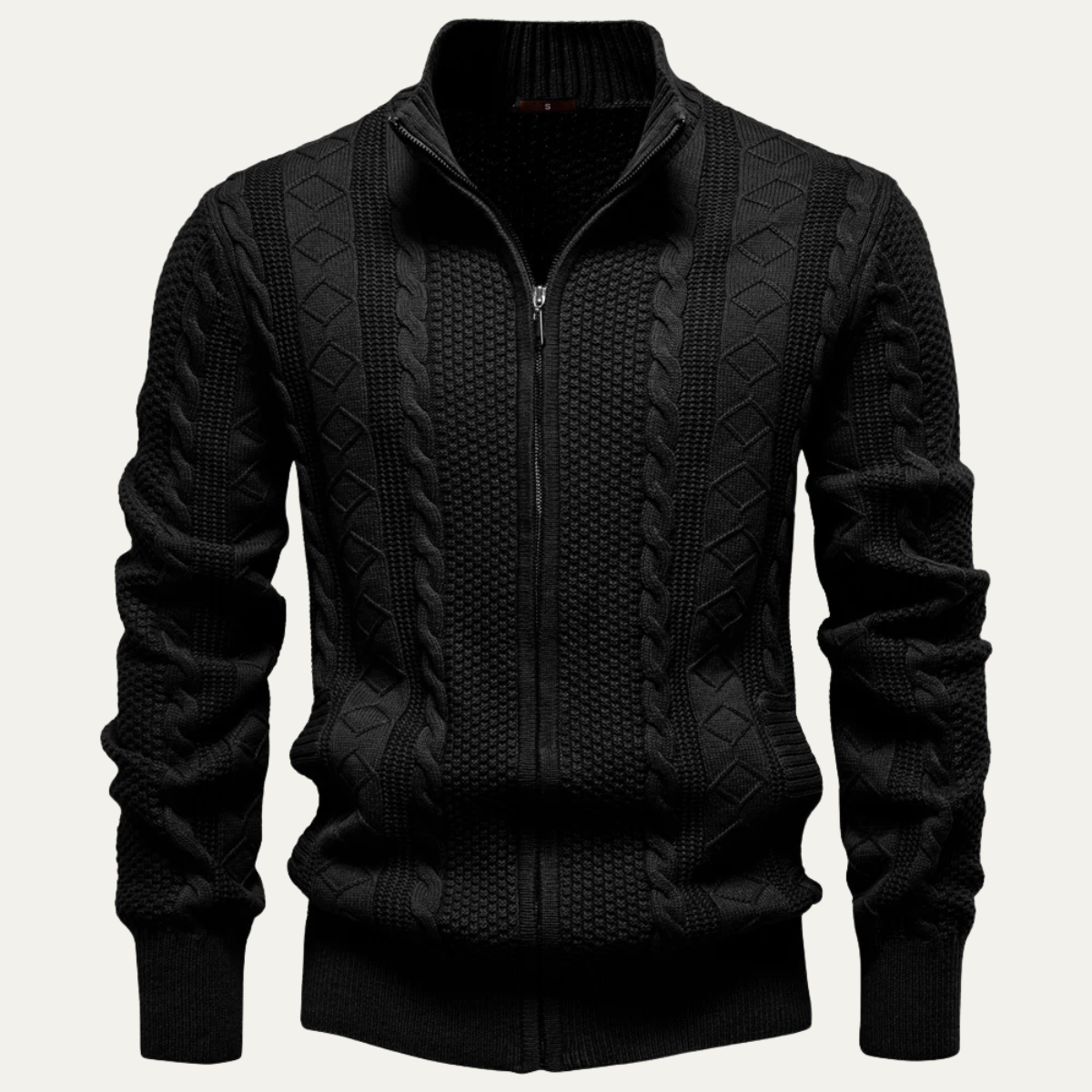 The Flintshire Men's Stylish Full Zip Warm Knitted Jacket