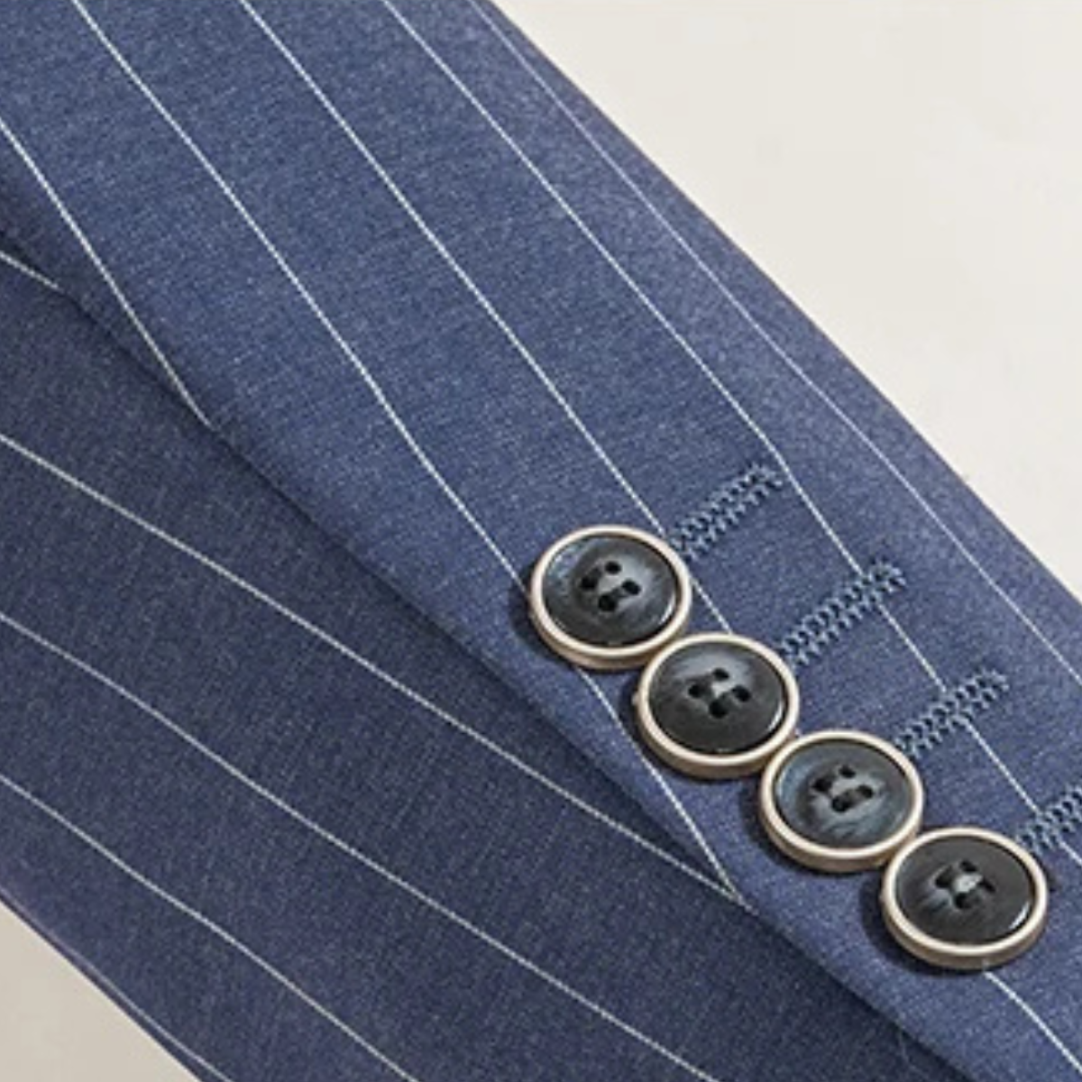 The Belleford Men’s Classic Pinstripe Suit – Elegant Double Breasted 2 Piece