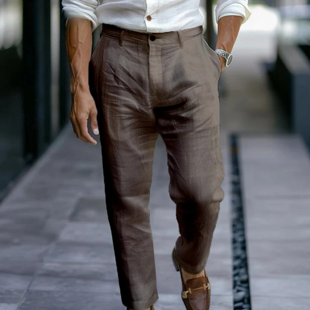 The Stonehaven Men's Ankle Length Casual Beach Trousers with Pockets
