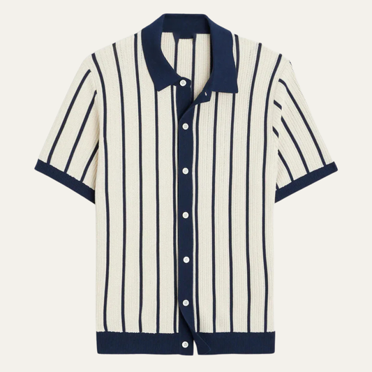The Belgravia Men’s Smart Casual Striped Knit Polo Shirt
