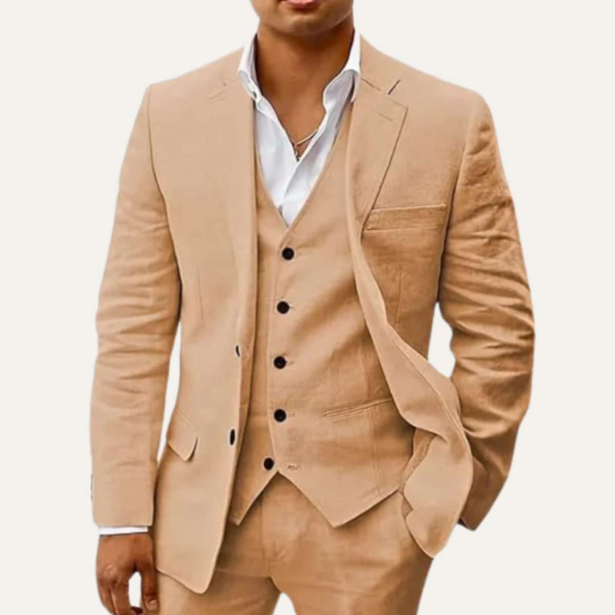 The Oakridge Men’s 3 Piece Linen Suit – Classic Breathable Summer Set