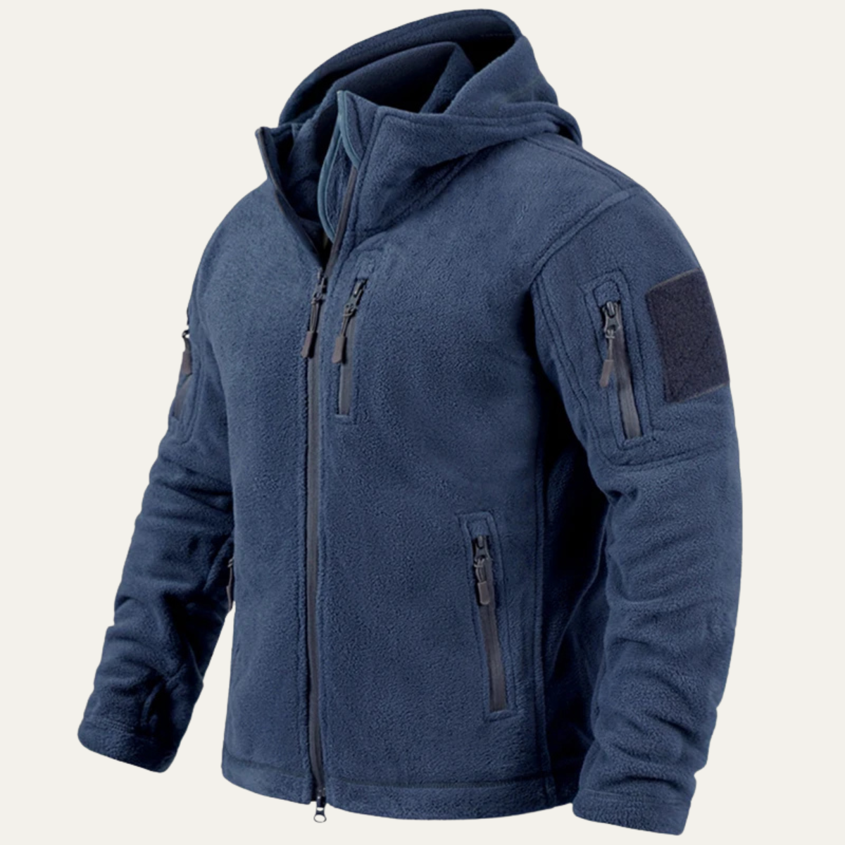 Men's Fleece Jacket Navy Hooded Tactical