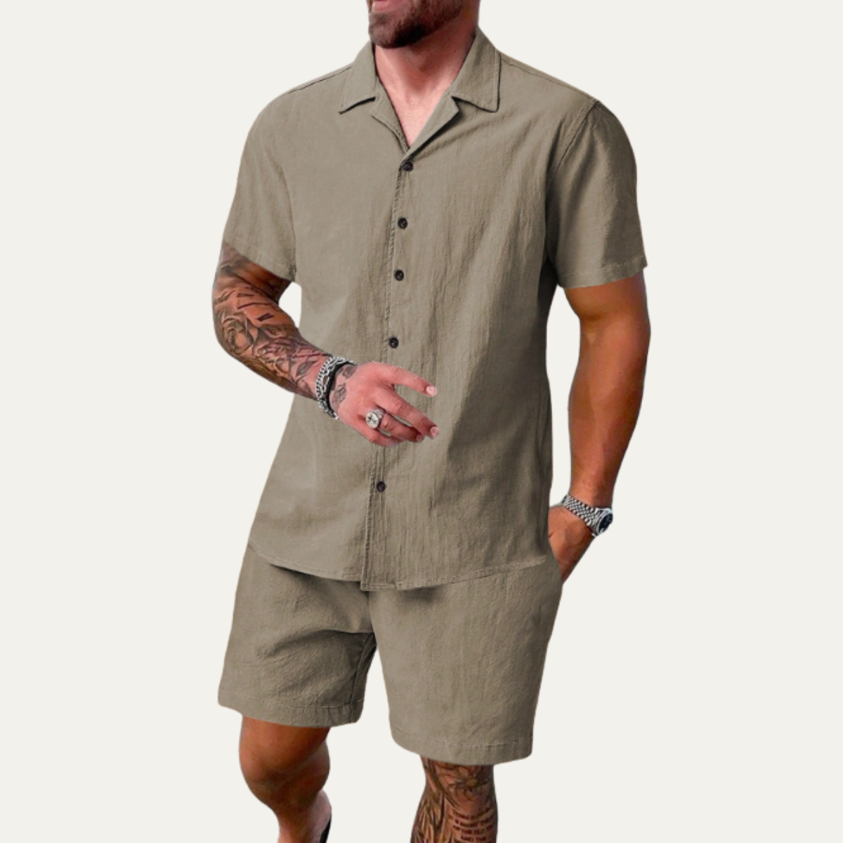 The Stonefield Ridge Men’s Summer Co Ord Set – Shirt & Shorts