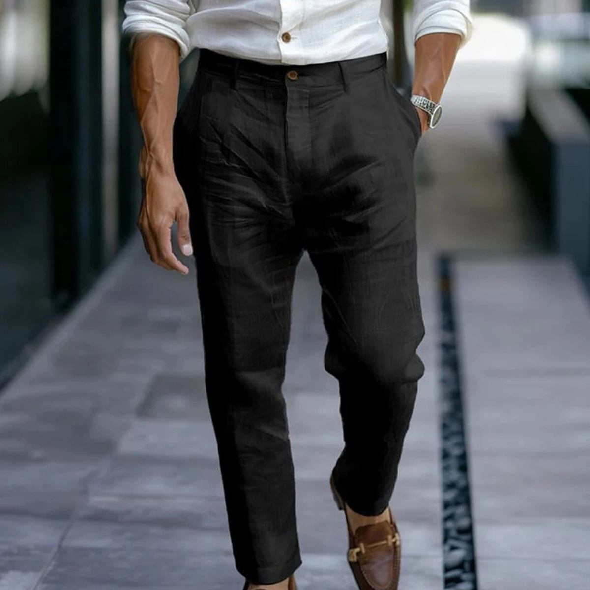 The Stonehaven Men's Ankle Length Casual Beach Trousers with Pockets