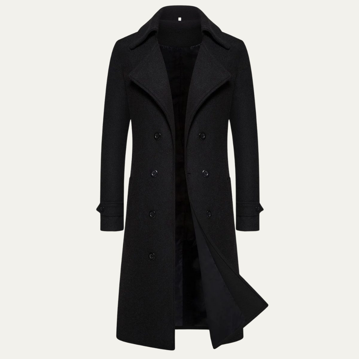 The Vicenza Men's Long Double Breasted Wool Trench Coat