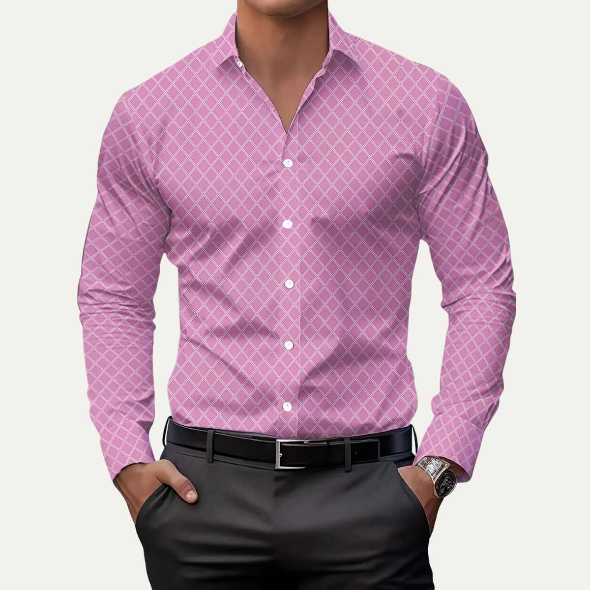 The Merano Men’s Geometric Print Button Down Shirt