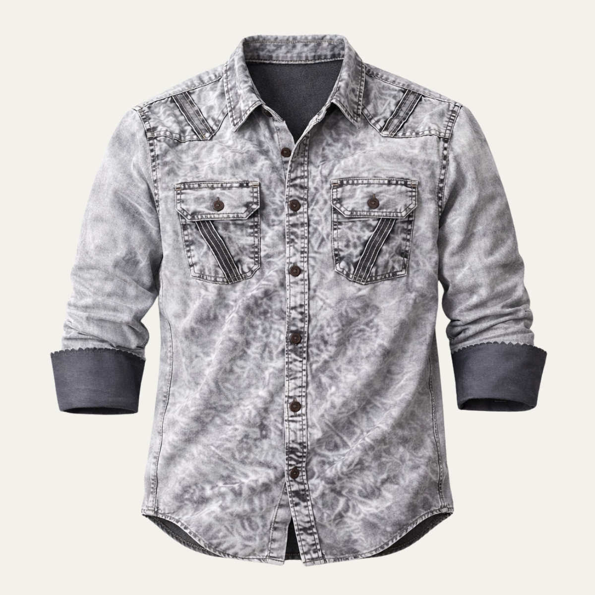 The Windcrest Men’s Casual Button Up Vintage Denim Shirt