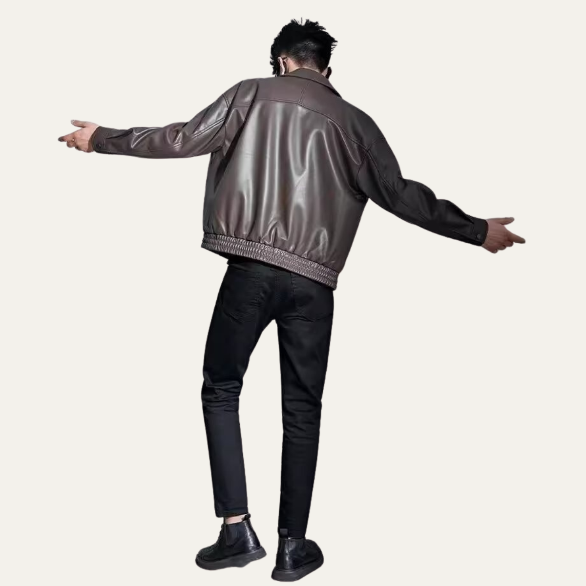 The Chianti Men’s Classic Zip Biker Leather Jacket