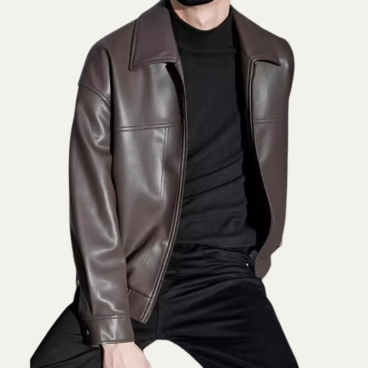 The Chianti Men’s Classic Zip Biker Leather Jacket