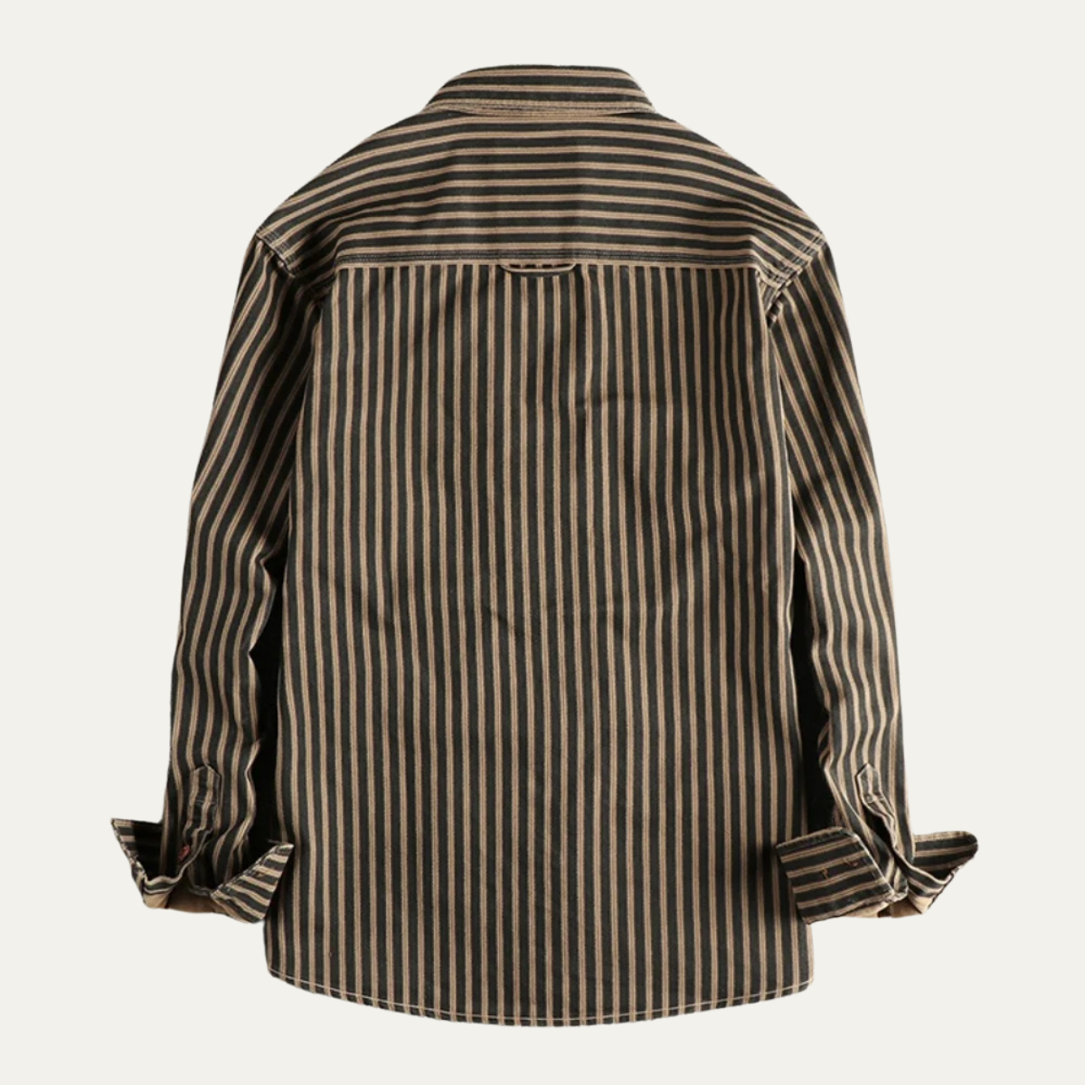 The Marseille Men's Cotton Retro Striped Button Up Shirt
