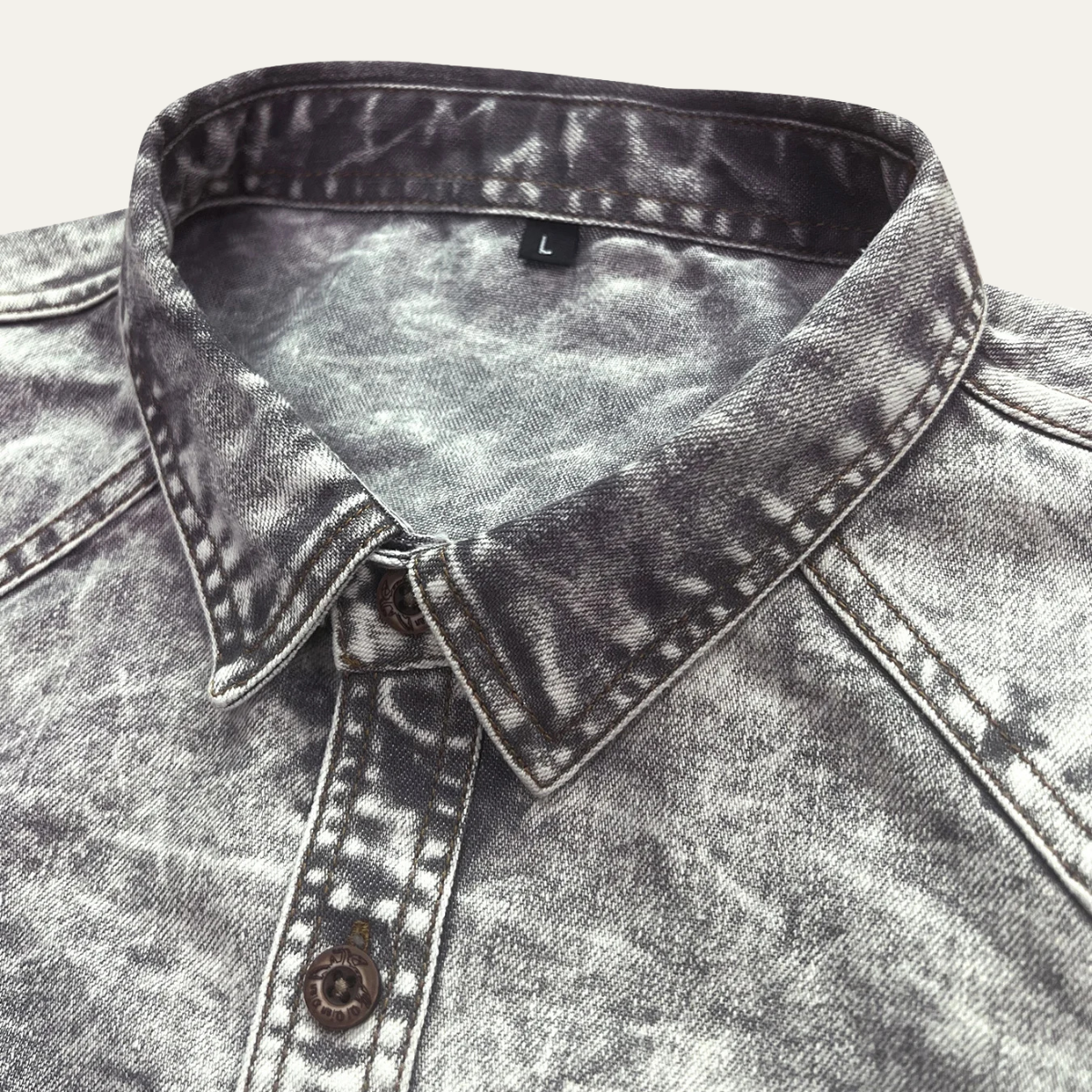 The Windcrest Men’s Casual Button Up Vintage Denim Shirt