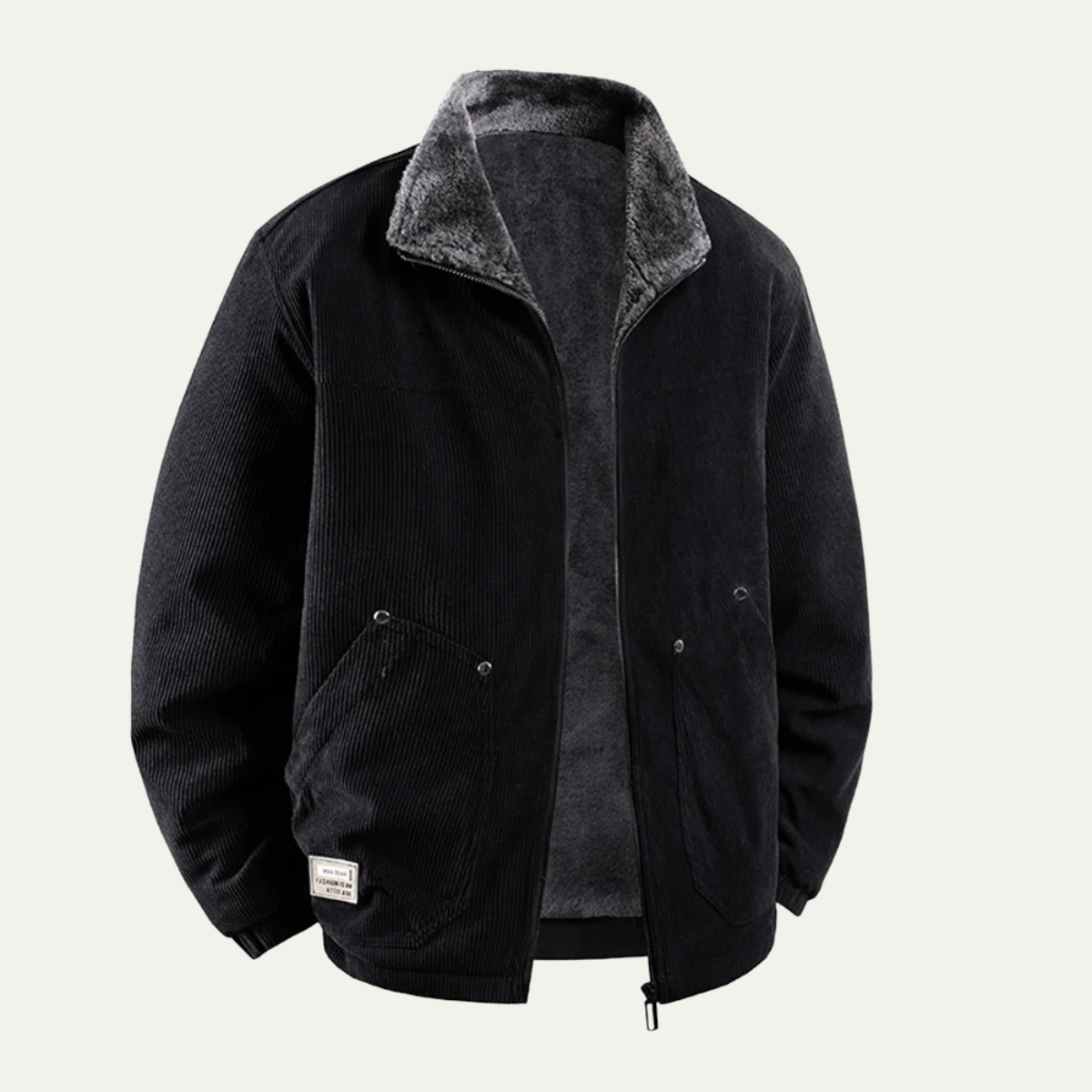 The Crosswood Men’s Corduroy Fleece Winter Zip Jacket