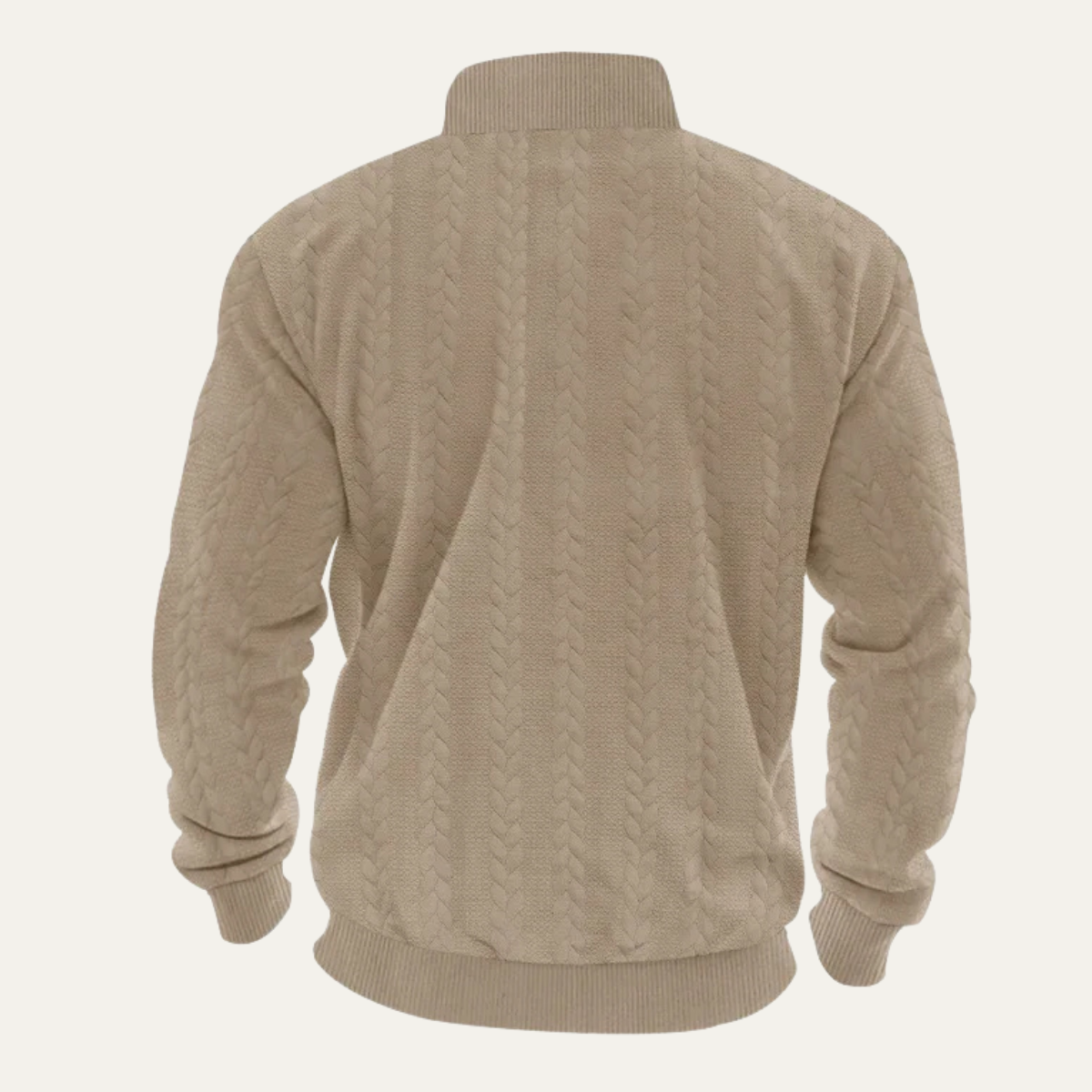 The Bellagio Men's Casual Stand Up Collar Knitted Jacquard Sweater