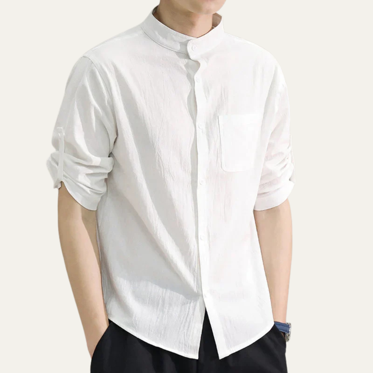 The Springfield Men’s Lightweight Mandarin Collar Shirt