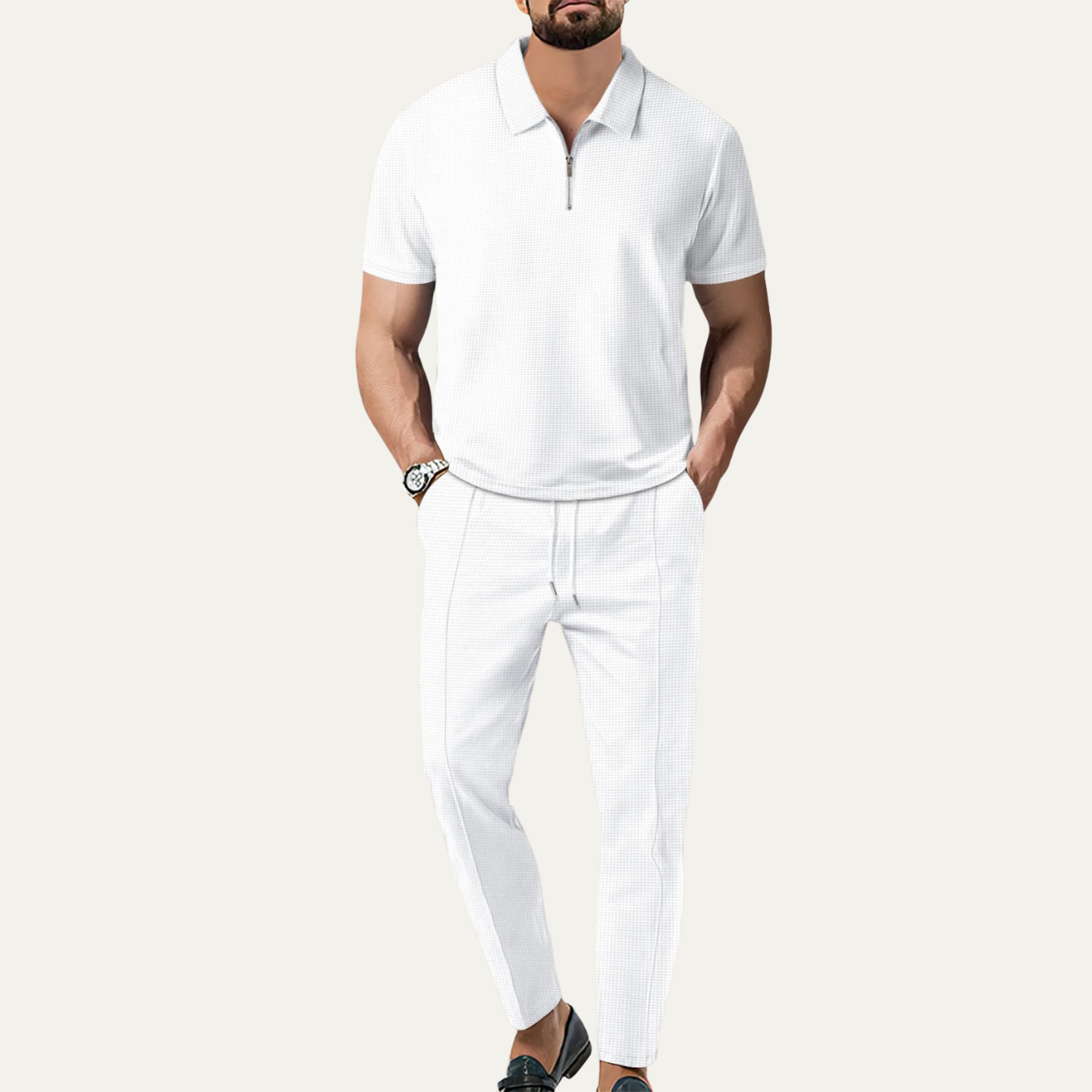 The Thornwood Men’s Casual Lounge Short Sleeve Top & Pants Set