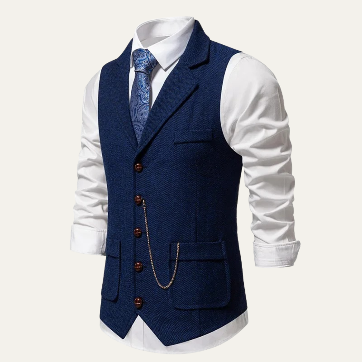 The Wallingford Men's Classic Tweed Suit Gilet