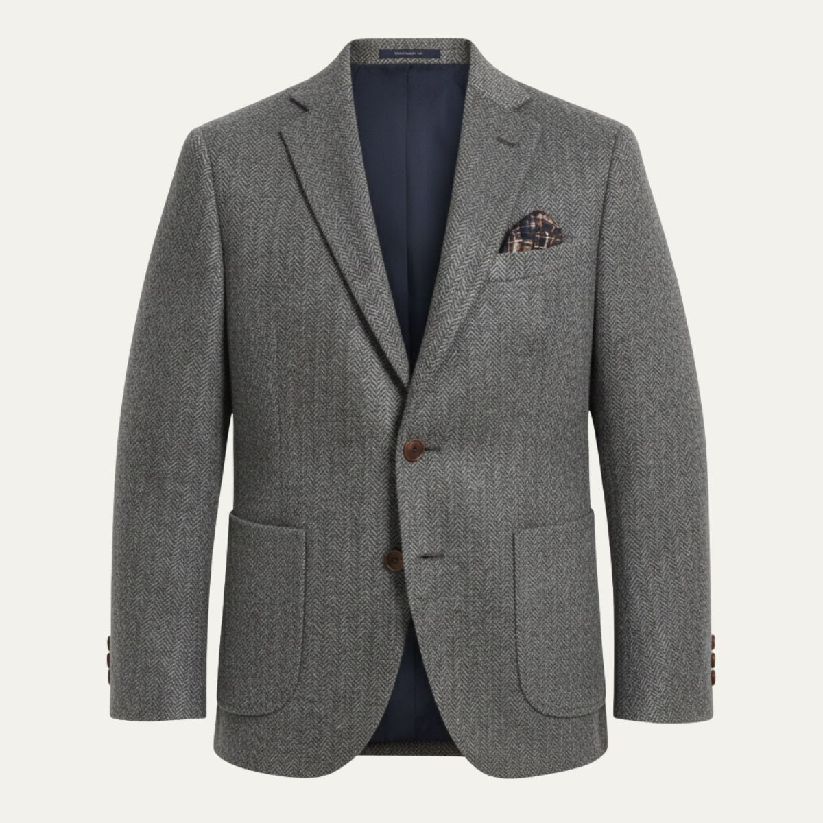 The Gravedona Men’s Office Herringbone Single Breasted Wool - Wedding Guest Tweed Blazer Jacket