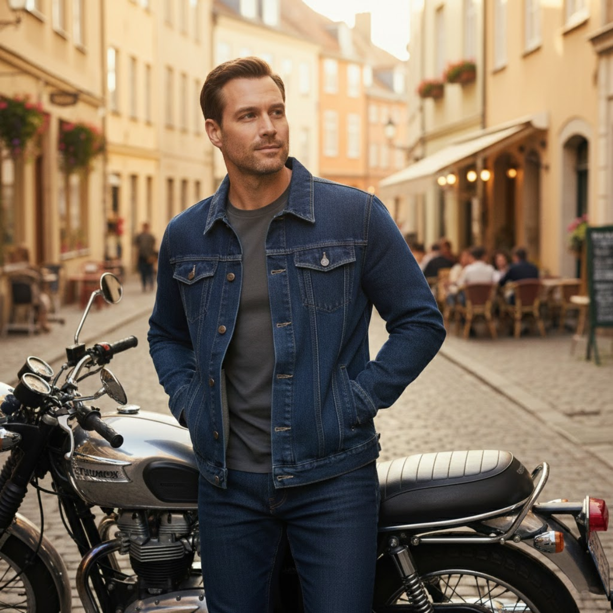 The Woodhurst Men’s Casual Vintage Slim Fit Denim Jacket