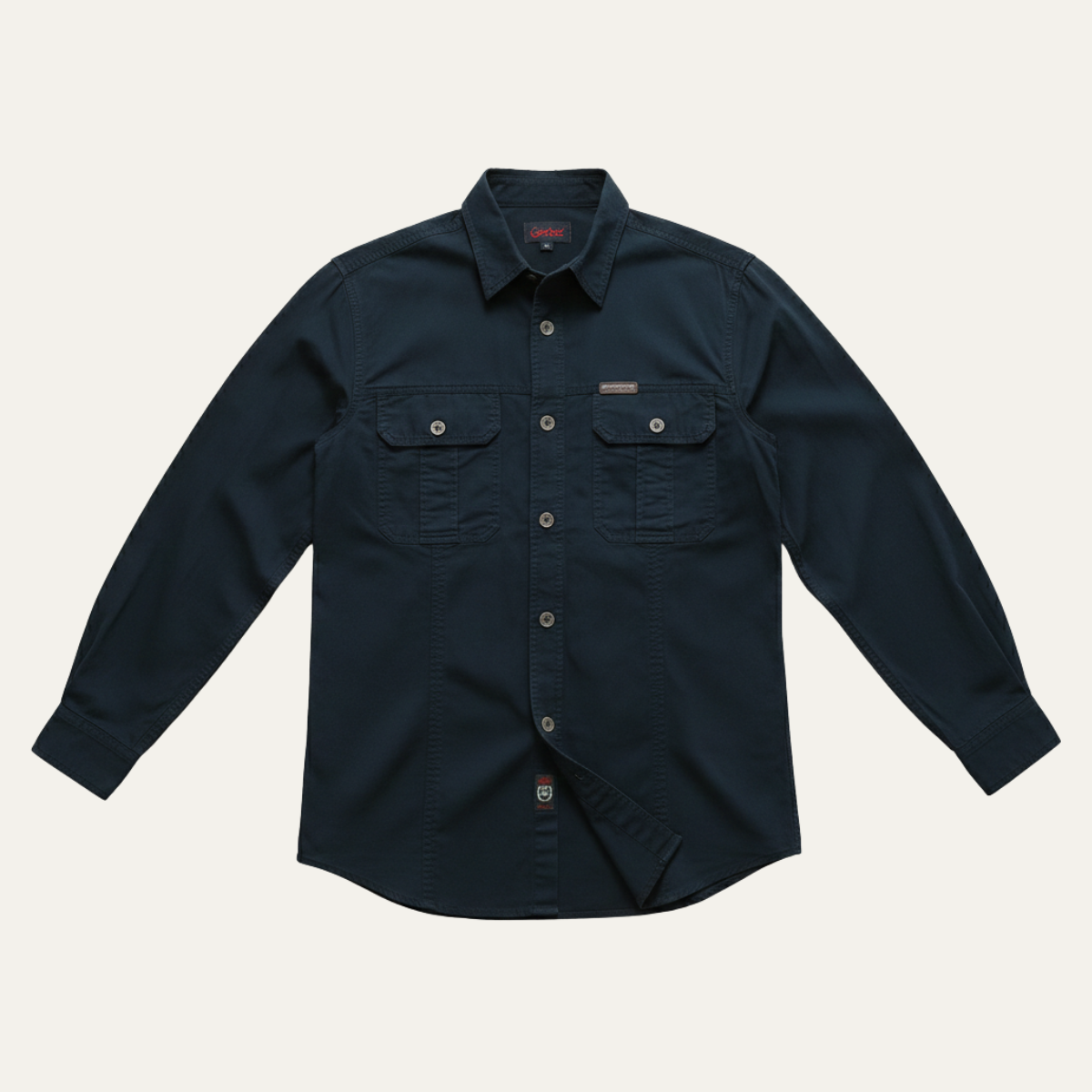 The Cedarfield Men’s Solid Color Multi Pocket Soft Cargo Cotton Shirt