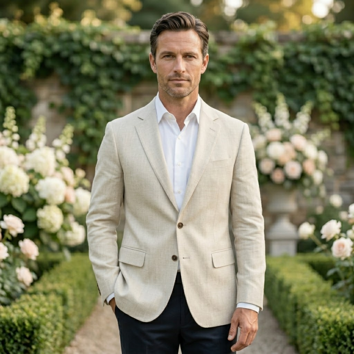 The Brenton Men's Smart Casual Slim Fit Cotton Blazer - Wedding Guest