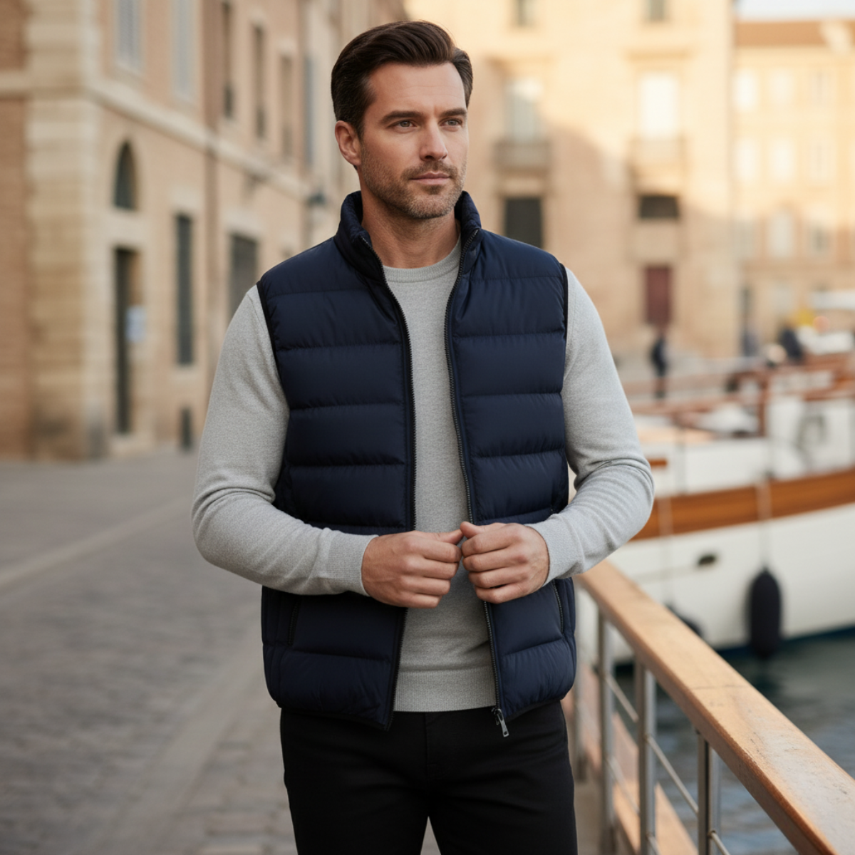 The Chiron Men’s Luxury Puffer Quilted Vest - 2025
