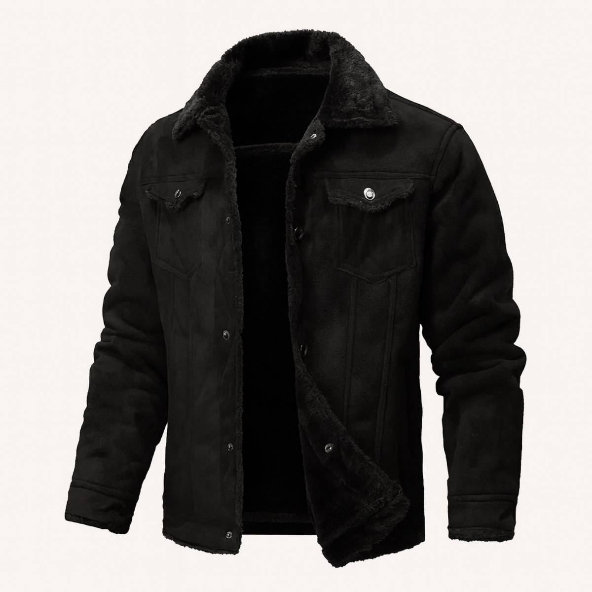 Men's Sherpa Lined Suede Jacket