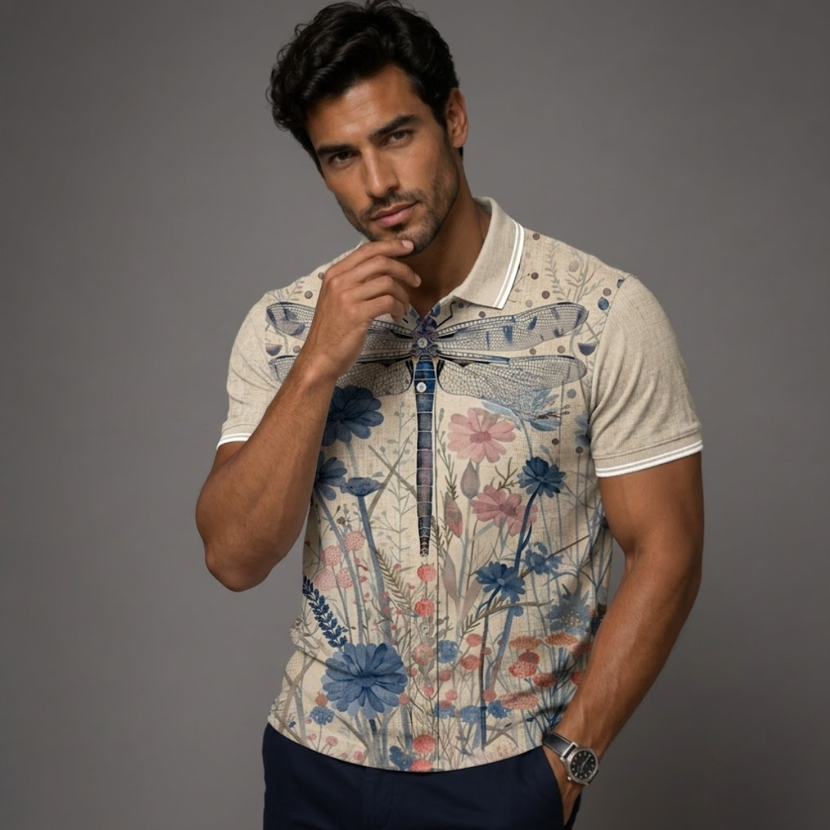 The Fairbrook Lane Men’s Retro Linen Hawaiian Beach Shirt
