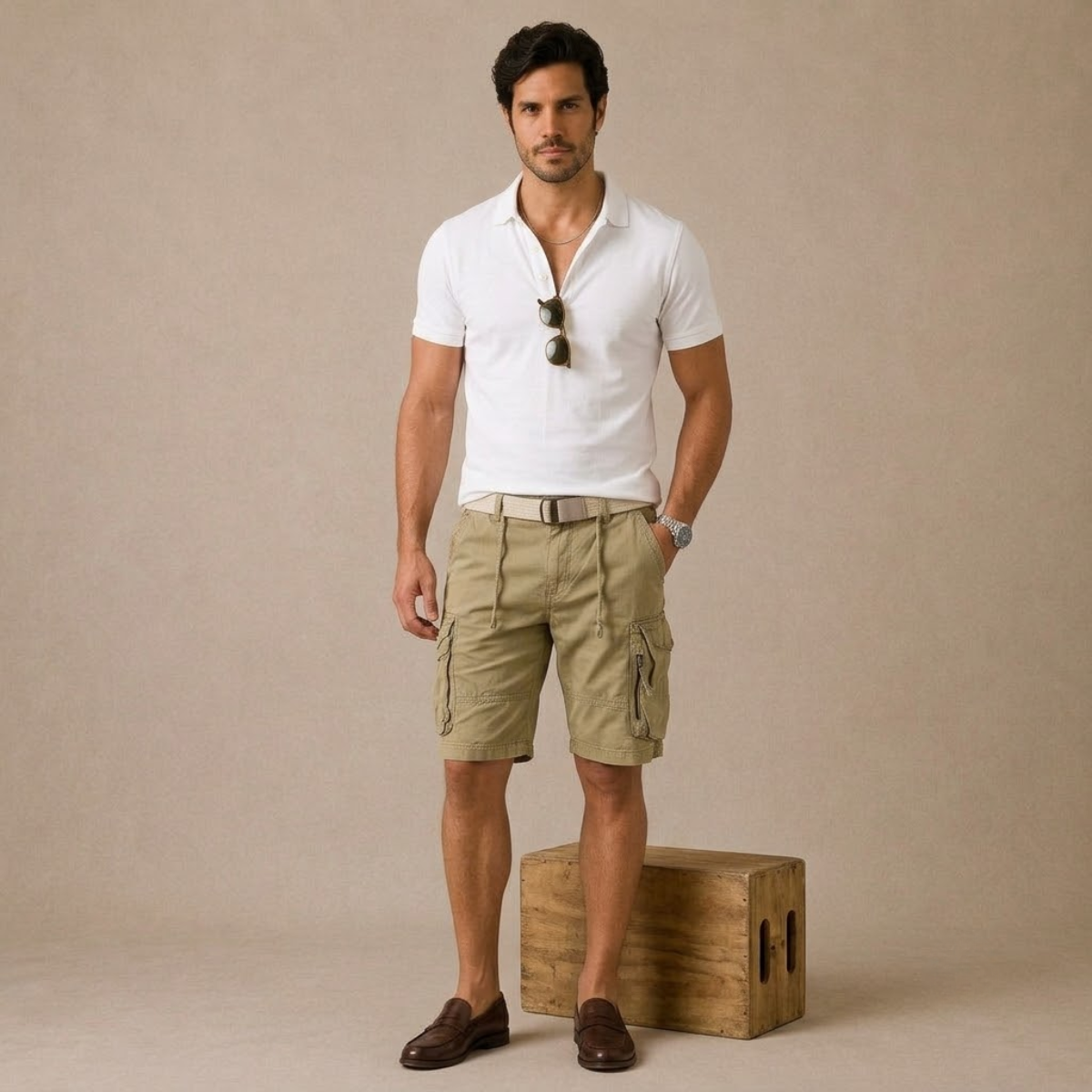 The Whitlock Men’s Casual Utility Cotton Cargo Shorts