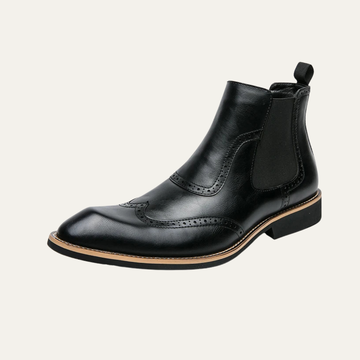 The Gravedona Men’s Leather Brogue Chelsea Dress Boots