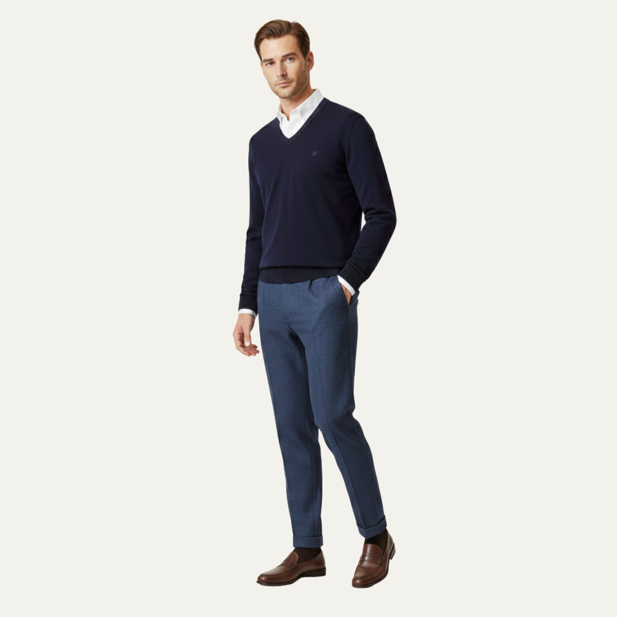 The Hawkington Men’s Vintage Herringbone Straight Leg Pants