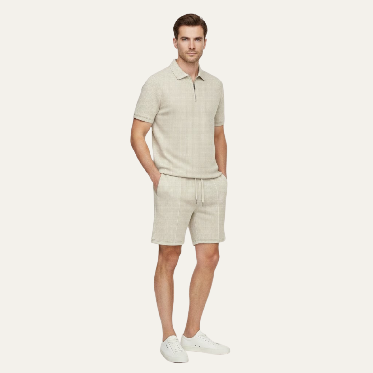 The Oakfield Park Men’s Solid Color Casual Summer Set – Shirt & Shorts Set