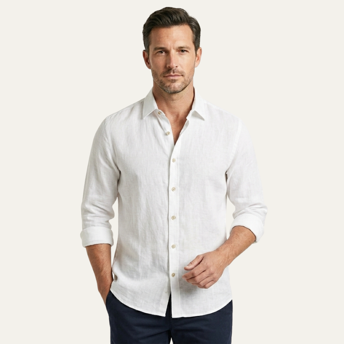 The Meadowrun Men’s Linen Trendy Button Up Shirt
