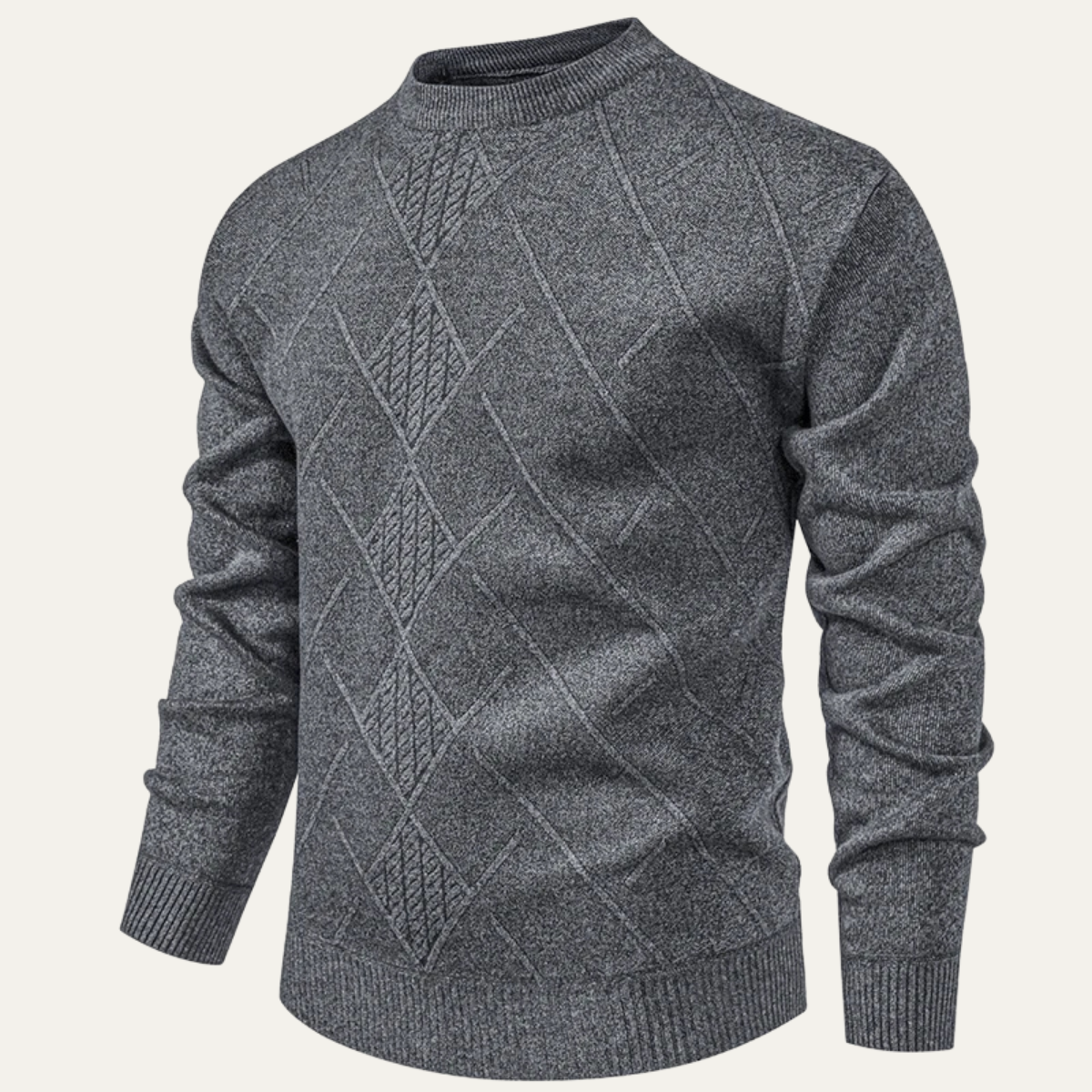 The North Ridge Men’s Warm Diamond Pattern Crew Neck Knit Sweater
