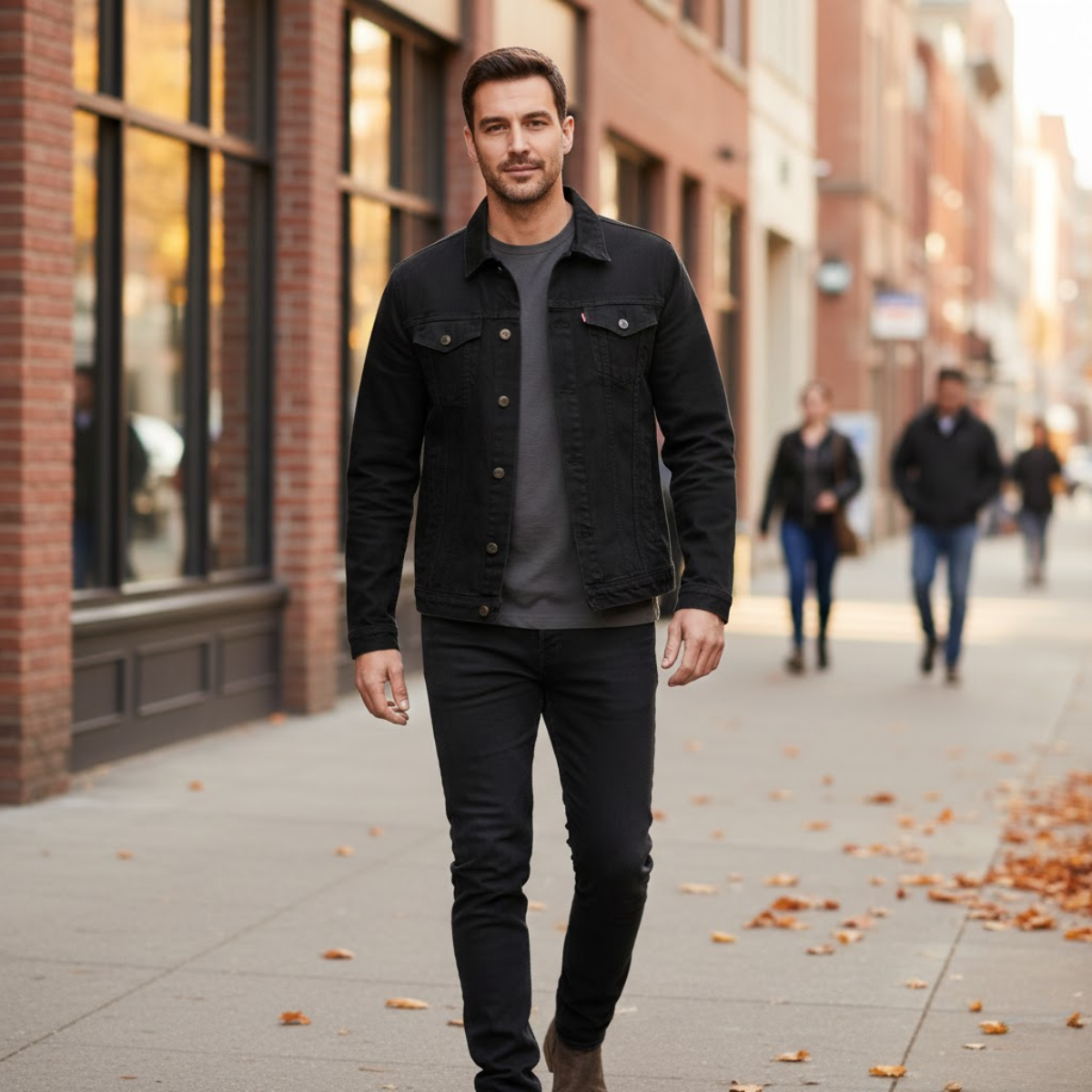 The Redstone Men’s Classic Slim Fit Vintage Denim Jacket