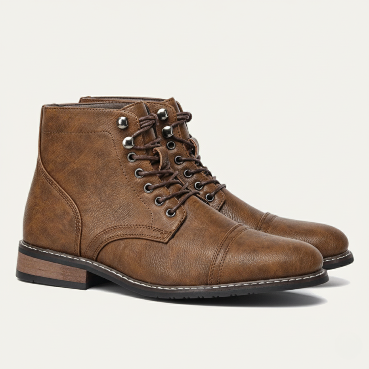 The Porto Cervo Men’s Durable Leather Lace Up Ankle Boots